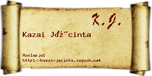 Kazai Jácinta névjegykártya